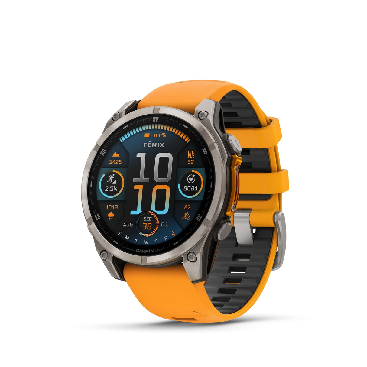 Fenix 8 Amoled 47mm Titane Orange | Garmin