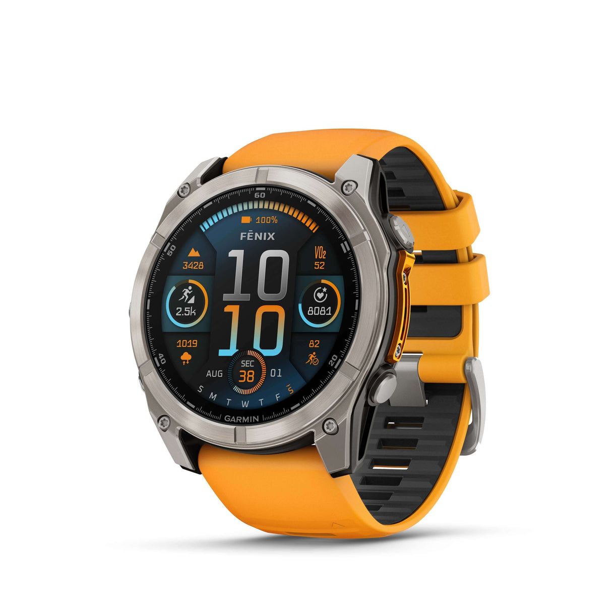 Fenix 8 Amoled 51 Titane Orange  | Garmin