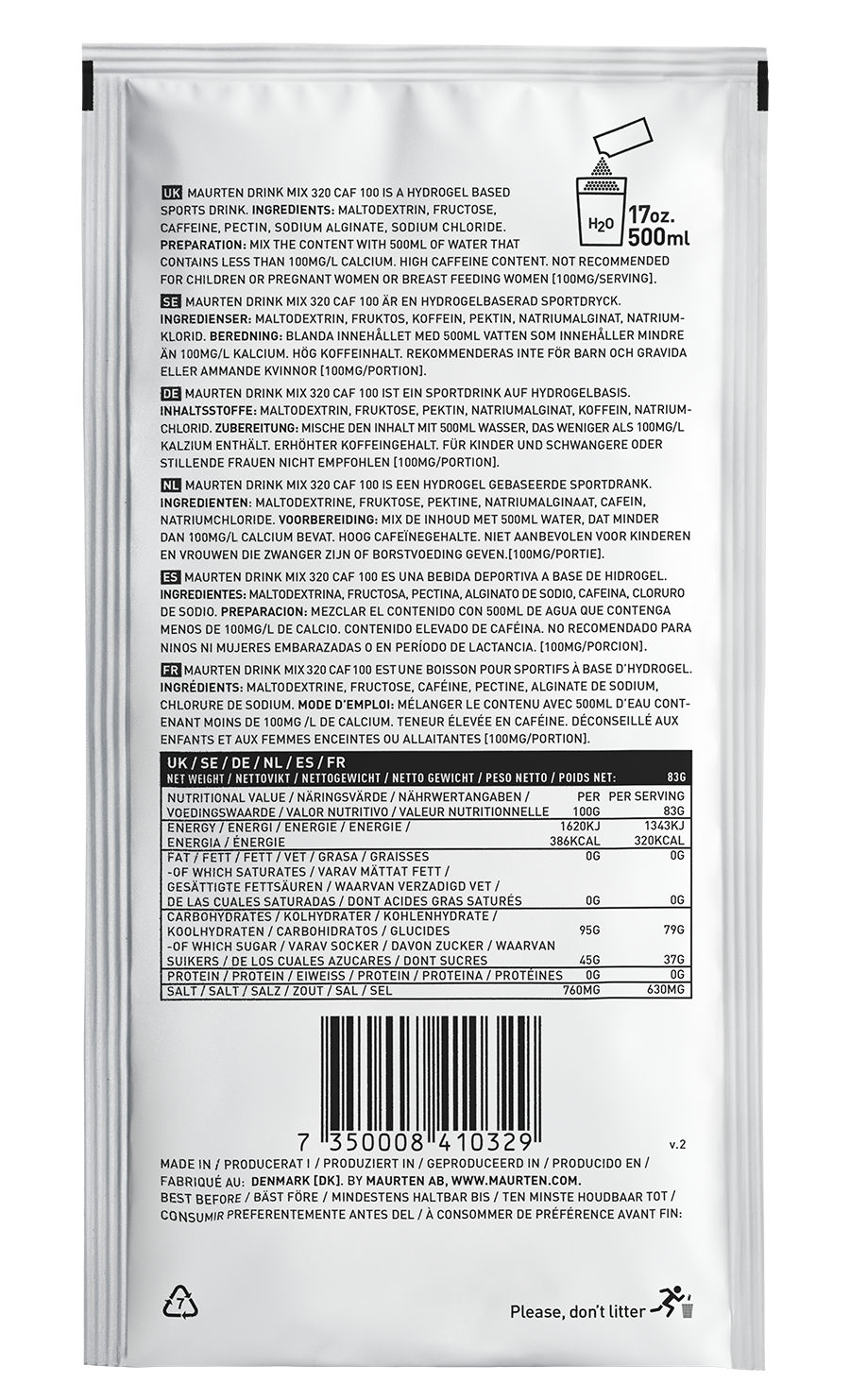 Image Drink Mix 320 Caf 100 X1 | Maurten /// Triathlon Store
